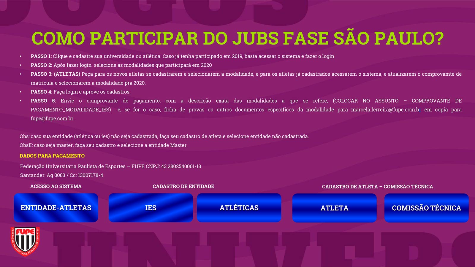 Como Participar do JUBs Fase São Paulo