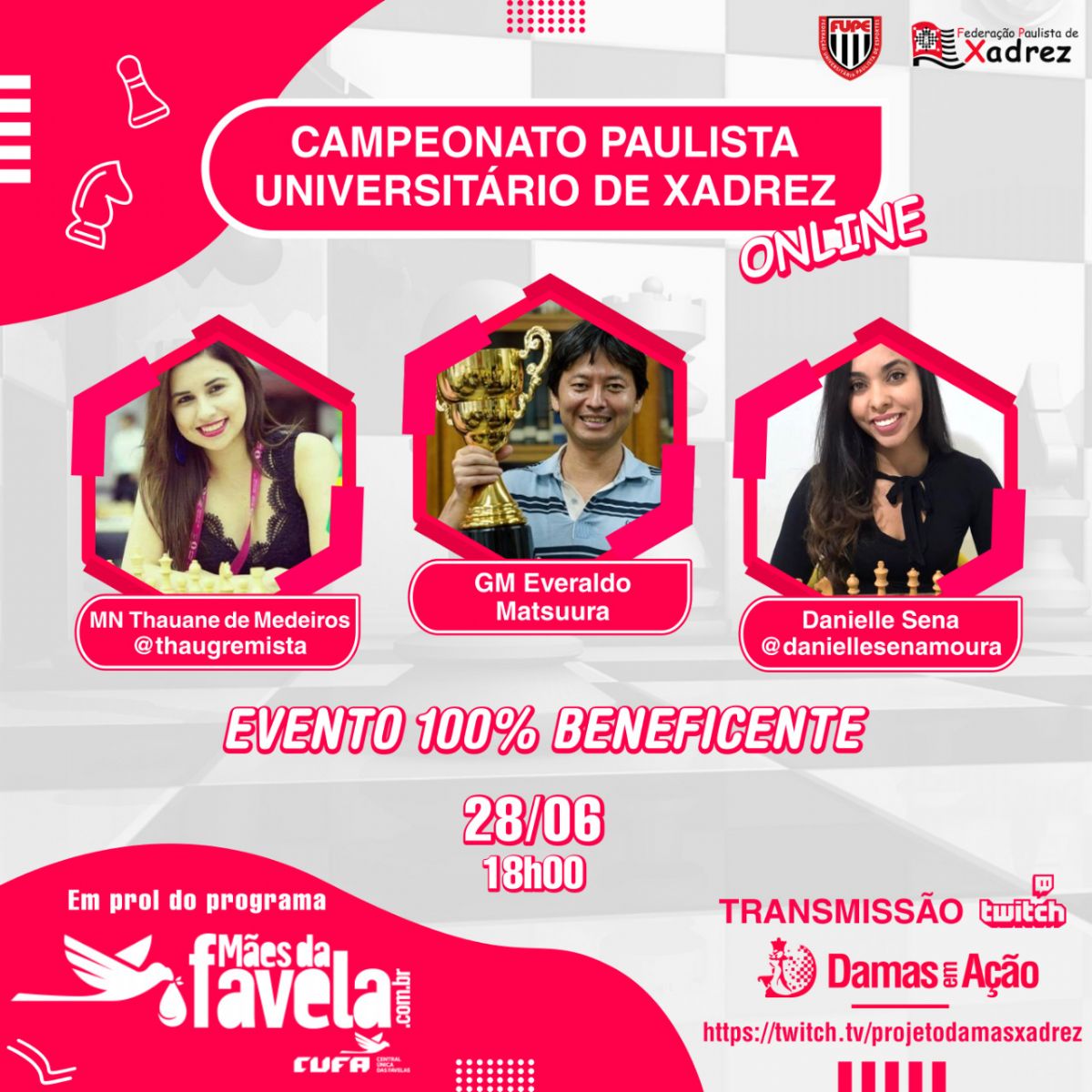 FUPE - Conheça os campeões do Campeonato Paulista Universitário Virtual de  Xadrez